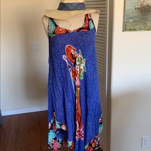 Colorful Sleeveless Dress with Artistic Print
